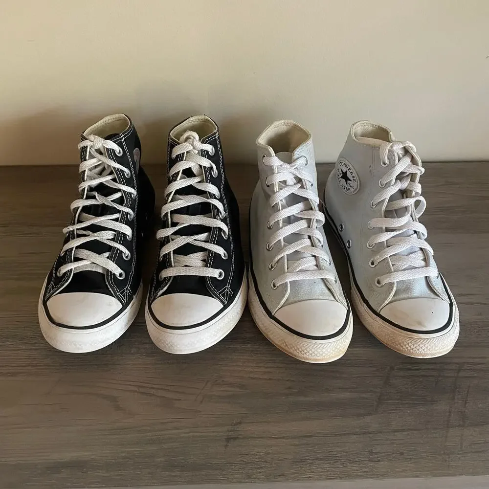 Converse Chuck Taylor All Star Youth 3 High Top Sneakers Black Silver Lot 2